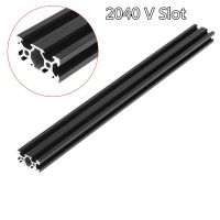 2PC 2040 V Slot Extrusion European Standard Anodized Aluminum Profile Frame 500mm Length Linear Rail for CNC 3D Printer Black