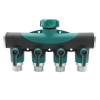 3/4" Agriculture Irrigation Splitters Metal One-to-four Valve Distributor Garden Water Connectors USA Standard Thread 1 Pc Watering Systems Garden Hos