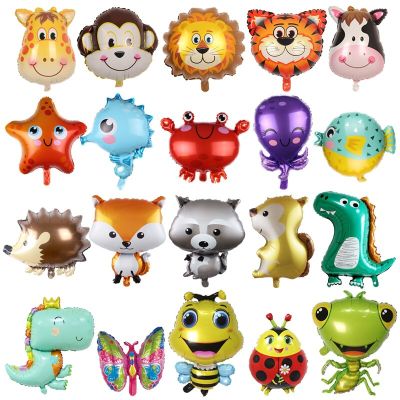 cartoon animal foil helium balloon cute dinosaur octopus starfish hedgehog squirrel forest birthday party decoration baby shower Balloons