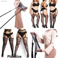 ✶۞❃ Elastic Large Plus Size Stockings with Garter for Women Fishnet Pantyhose Over Size Knee Thigh High Long Socks Sexy Tights XXXXL