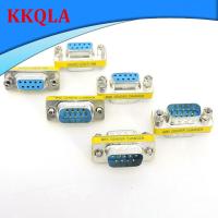 QKKQLA DB9 9pin male to Male Female converter MINI Gender Changer adapter RS232 Com D-Sub VGA plug connector