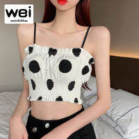 WEISHIBLUE All-Match ฤดูร้อนสั้นเสื้อผู้หญิงใหม่แฟชั่น Casual Retro Polka Dot Tank Tops หญิง Singlet