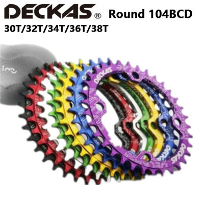 Deckas 104BCD Pusingan แหวนโซ่กว้างทรงรีจักรยานเสือภูเขา MTB ฐาน104BCD 30T 32T 34T 36T 38T Bahagian Plat Gigi