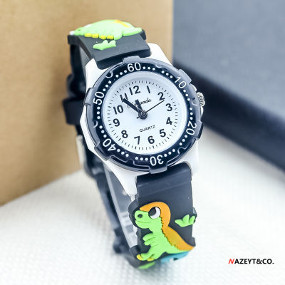 นาฬิกาอิเล็กทรอนิกส์ดิจิตอลการ์ตูนไดโนเสาร์สำหรับเด็กแฟชั่นแบบลำลองนาฬิกาควอตซ์0000
