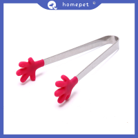 ? Homepet มินิซิลิโคนอาหารคลิปไม่ลื่นน้ำแข็งสแควร์กาแฟน้ำตาล BBQ Tong KITCHEN TOOL