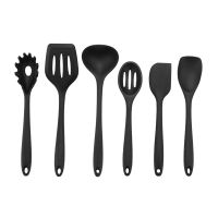 6Pcs Black Heat Resistant Kitchen Utensils Set Kitchen Nonstick Tools Spatula Ladle Spoon