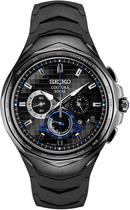 Đồng hồ Seiko cổ sẵn sàng (SEIKO SSC745 Watch) Seiko Stainless Steel  Japanese Quartz Silicone Strap,