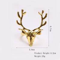 Christmas Table Ornaments Elk Napkin Ring Western restaurant Metal Napkin Buckle For Home Dinning Room Party Decor 12PCS/Set