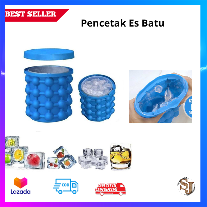 Cod Pencetak Es Batu Ice Genie Pencetak Es Batu Ice Cube Maker D Silicone Mold Pencetak