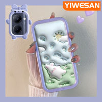 YIWESAN เคสสำหรับ Realme C33,C35 C55ป้องกันซิลิโคน Narzo N55 Narzo Narzo 50A Prime เคสการ์ตูน3D กระต่ายดอกไม้สีสันสดใสกล้องมอนสเตอร์ตัวเล็กนิ่มสำหรับเลนส์กันกระแทกแบบใสเคสมือถือเรียบง่ายฝาครอบ C33เคส