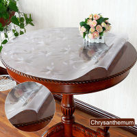 PVC Round Table Cover Desk Pad Transparent Soft Glass Waterproof Tablecloth for Kitchen Dining Table Coffee Tablecloth 1.0mm