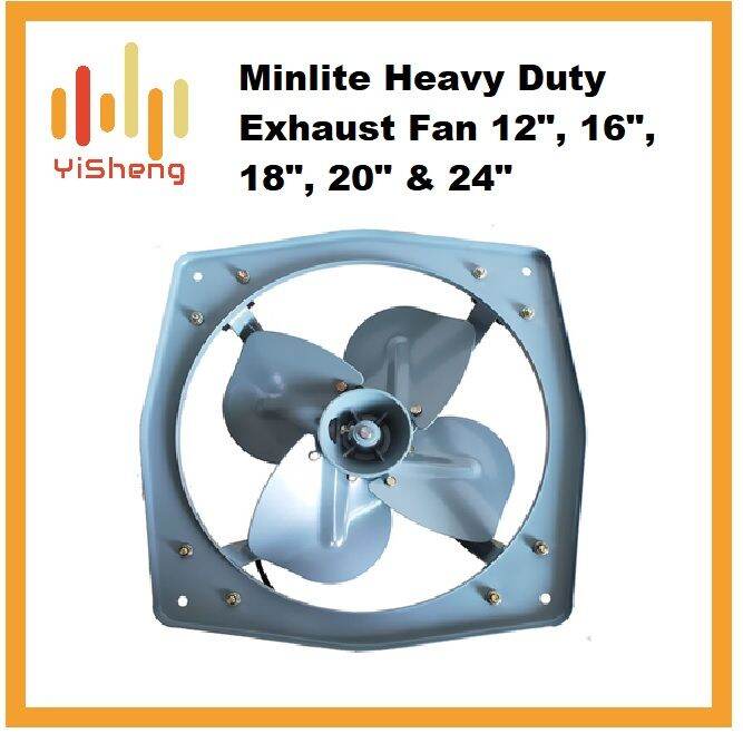 Minlite 12"/300mm Heavy Duty Industrial Exhaust Fan (100 Copper Motor