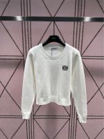 Loe23S New Embroidery Sweater Unisex Knitted Loose Pullover Knit Shirt Round Neck Versatile Knit