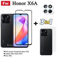 Honor X6A กระจกนิรภัยสำหรับ Honor X6a X7a X8a 5G X5 X6 X9 X8 X7 3 In 1เต็มความคุ้มครองปกป้องหน้าจอฟิล์มแก้วป้องกัน