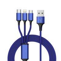 【Taotao Electronics】 Kuulee สายชาร์จ USB แบบเร็ว Universal 3 In 1 Multi Function Cell Phone Cord Charger