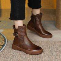 Asdsadsaaff Botas Góticas พารามัลเฮอร์ Sapatos De Platafra Plana Curtas Outono Inverno Moda 35-42