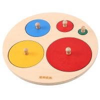 Wooden Round Shapes Learning Educational Preschool Kids Children Toys