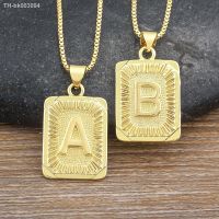 ❍ Light Luxury Design Geometric Inlay A-Z Letter Pendant Gold Plated Necklace Punk Hip Hop Style Unisex Jewelry Fashion Party Gift