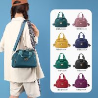 Western Style Fashionable Simple Water-Repellent Oxford Cloth Shoulder Bag Large Capacity Textured Cross-Body Multi-Layer Zipper Handbag Middle   【AUG】