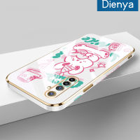 เคส Dienya สำหรับ Realme 6 Pro Realme 6S Narzo เคสการ์ตูนน่ารักลายโชคดีน่ารักใหม่กรอบสี่เหลี่ยมชุบซิลิก้าเจลนิ่มกันกระแทกเคสมือถือรวมเลนส์กล้องถ่ายรูปฝาครอบป้องกัน