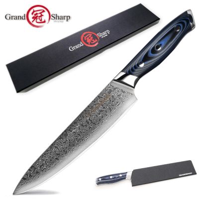 Chef Knife 8 Inch Japanese Damascus Knife VG-10 Japanese Steel Damascus Kitchen Knife Cleaver PRO Best Family Gift 🔥พร้อมส่ง🔥ส่งจากร้าน Malcolm Store กรุงเทพฯ