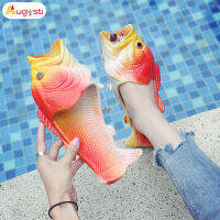 Augusti รองเท้าแตะปลา3D จำลองสำหรับทุกเพศ,รองเท้าแตะพื้นรองเท้าหนาสำหรับผู้หญิงใส่ในฤดูร้อนของขวัญคริสต์มาสวันเกิดปีใหม่