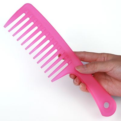 【CC】 Large Wide Comb Anti-static Hole Handle Grip Hairbrush Woman Wet Detangle Curly Hair Brushes Styling Tools