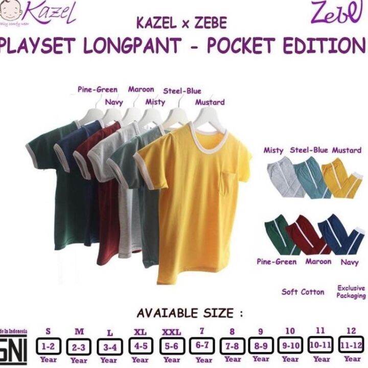 แบรนด์เทศกาล-kazel-x-zebe-playset-longpants-pocket-edition-เสื้อเชิ้ตสูท-สําหรับเด็ก