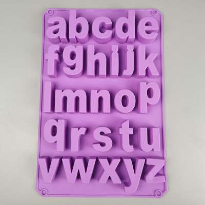พิมพ์ซิลิโคน ตัวอักษรตัวพิมพ์เล็กตัว , Lower Case Letters Alphabet Silicone Mold อย่างดี จึงสามารถสัมผัสกับอาหารได้