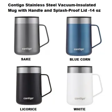Contigo Stainless Steel Vacuum-Insulated Mug with Handle and Splash-Proof  Lid, 2 Count (Pack of 1) 