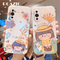 ROAZIC สำหรับ Huawei Nova 10/Huawei Nova 10 Pro เคสโทรศัพท์พลอยเทียมสีฟ้าสวยดอกไม้น่ารักสาวแสงแดดยางฝาหลังกันตกปลอกอ่อน