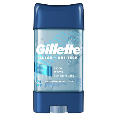 Gillette Clear Gel Cool wave ยิลเลตต์ เคลียร์เจล คูลเวฟ ระงับกลิ่นกายใต้วงแขน ขนาดใหญ่ 3.8Oz(107g.)