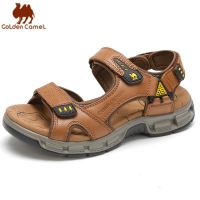 GOLDEN CAMEL Men Casual Shoes Genuine Leather Sandals Anti-Collision Durable Outdoor Beach Slippers Fishing Sandal for Men 2023 House Slippers