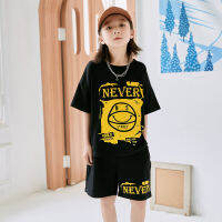 Boys Cotton Summer Wear Printing Short Sleeves Round Collar and Short Pants suit Kids Childrens Days Performace Clothes