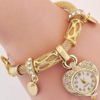 ?discount? Gold Silver Fashion Women Bracelet Watches Ladies Girls Womens Wristwatch Love Heart Round Quartz Watch