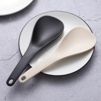 Non-Stick Rice Spoon Rice Cooker Long Cooking Rice Spatula Scoop Black White Soup Spoon Kitchen Utensil Tableware Tools Cooking Utensils