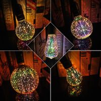 [HOT QQZIWWUJJWG 104] 3D หลอดไฟ Led Star E27 Vintage Edison Night Light สีสัน Bombillas Retro Glass Lampara Ampoule คริสต์มาสตกแต่งบ้านดอกไม้ไฟ RGB