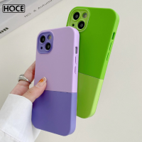 HOCE 3in1ที่ถอดออกได้ Splicing Contrast สี Liquid ซิลิโคนเคสโทรศัพท์สำหรับ iPhone 14 13 12 11 Pro Max Full เลนส์ป้องกัน Soft Case