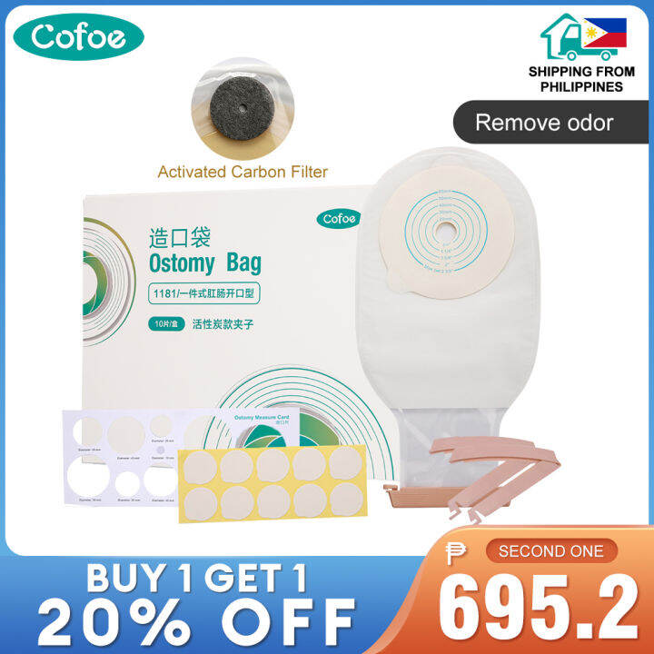 Cofoe 10pcs 20mm 60mm Colostomy Bag with Activated Carbon Filter Eliminate Odor Exhaust Stoma