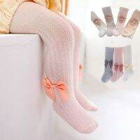 หญิง Pantyhose ผ้าฝ้ายนุ่มฤดูร้อนตาข่ายถุงน่องเด็ก Bow Tie Tights ถุงน่องเจ้าหญิงเด็ก Anti-Mosquito Leggings