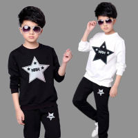 Kids Boys Sports Suit 2021 Spring and Autumn New O-neck Personality Two-piece Youth Casual Clothing Suit Teenage Boys Clothing