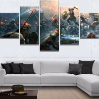 Canvas Wall Art 5 Piece Game Character Modular Pictures Posters Home Decorative Framed Modern Living Room Decoration Paintings