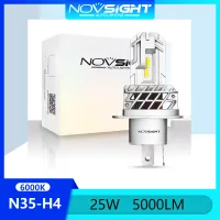 Novsight N35 H4 LED หลอดไฟหน้ารถจักรยานยนต์ 25W 5000LM 6000K Super Bright LED Light สำหรับไฟสูง/ไฟต่ำ Plug and Play 1 ชิ้น รับประกัน 2 ปี