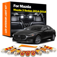 8ชิ้นชุดไฟ LED ภายในสำหรับ Mazda 3รถเก๋ง2014 2015 2016 2017 2018การอ่านแผนที่หีบฝาทรงโค้งไฟป้ายทะเบียนรถ