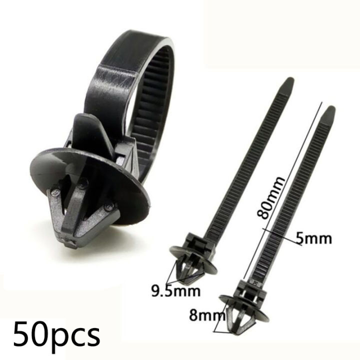 50pcs-nylon-cable-tie-wrap-fixed-fastener-คลิปรถยนต์-mount-tie-คลิปท่อรถยึดสายรัดซิปชุด-yrrey