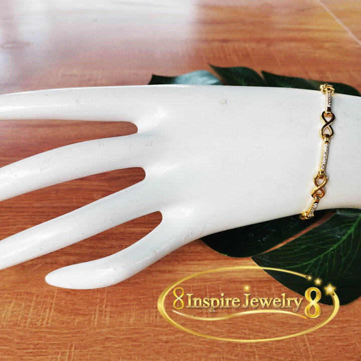 inspire-jewelry-สร้อยข้อมือลายอินฟินิตี้-ฝังเพชรตลอดเส้น-หรือฝังพลอยนพเก้าให้เลือก-งานจิวเวลลี่-สวยงาม-ปราณีต