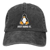 【KFAS Clothing Store】 เพียง Sudo It หมวกเบสบอลผู้ชายหมวกผู้หญิง Visor Protection Snapback Linux ระบบปฏิบัติการ Tux Penguin Caps