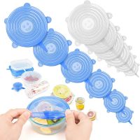 【hot】 6 pieces Durable Silicone Cover Cap Eco-friendly Round Lids Cookware Bowl Stretch Covers for Food