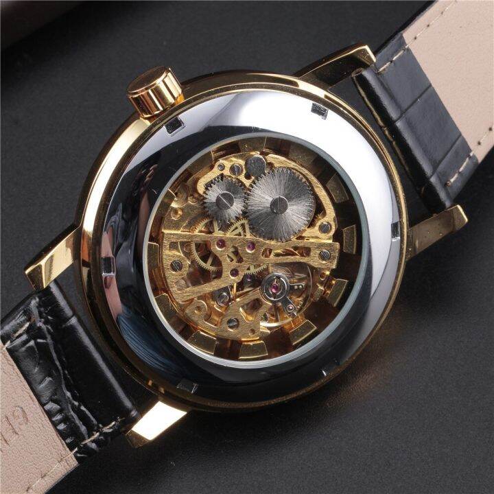 sewor-men-fashion-military-hand-wind-mechanical-skeleton-watches-male-leather-strap-golden-black-big-dial-back-cover-glass-clock