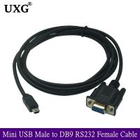 1pcs 6FT 1.8m Mini USB 2.0 Male To RS232 DB9 9 Pin Female Adapter Entension Lead Cable